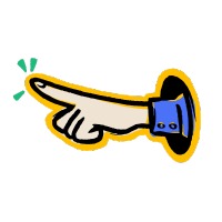 Mão apontando para a esquerda